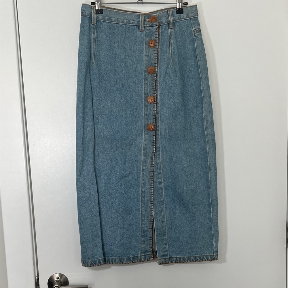 Vintage 80s/90s Gitano Denim Button-Front Skirt